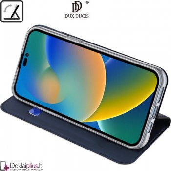 Dux Ducis dirbtinės odos viršelis - mėlynas (Apple Iphone 14 Pro) Dux Ducis dirbtinės odos viršelis - mėlynas (Apple Iphone 14 Pro)